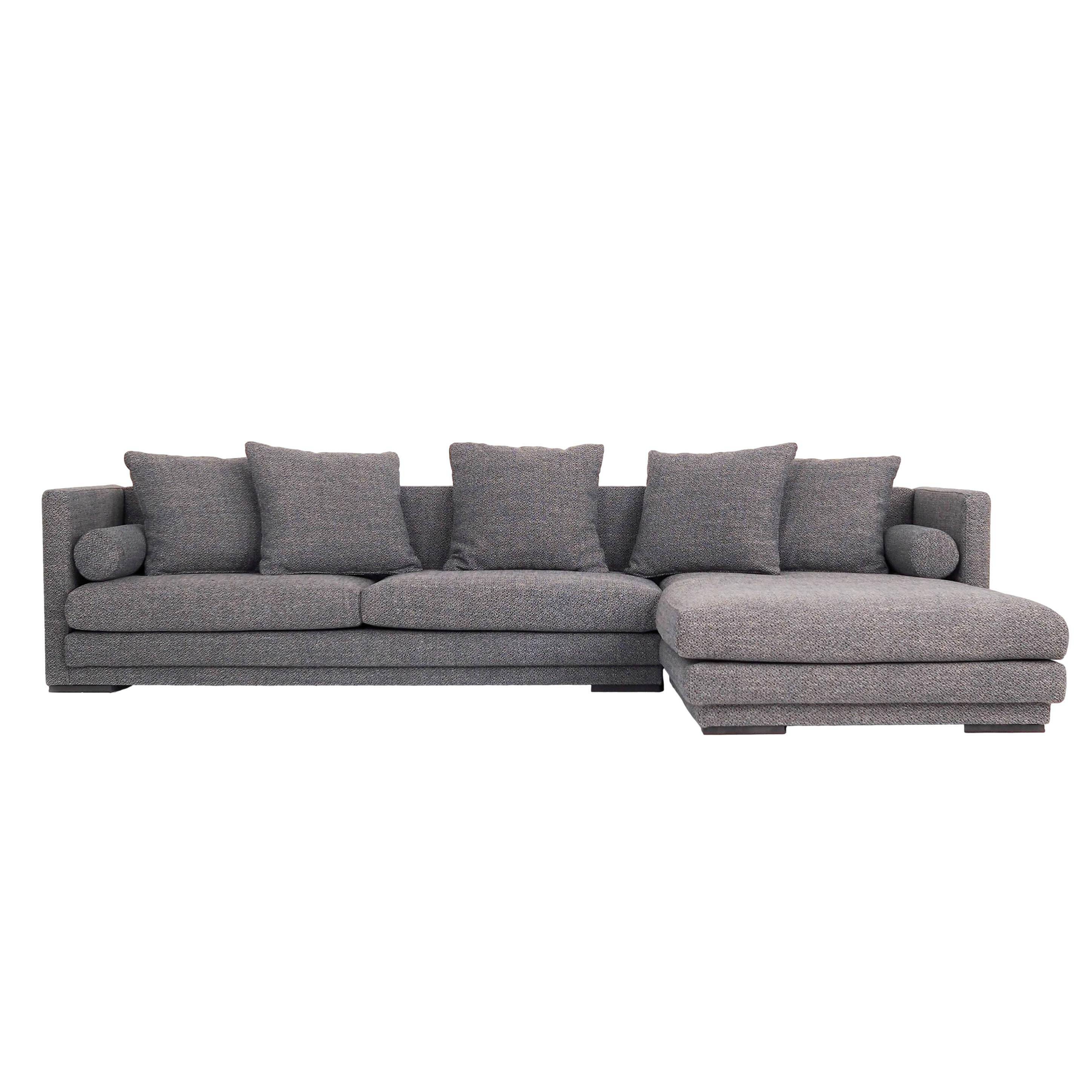 Canapé d’angle malmo mélange gris, design scandinave