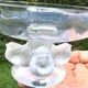 Lalique France. superb empty pocket cup on bird stand