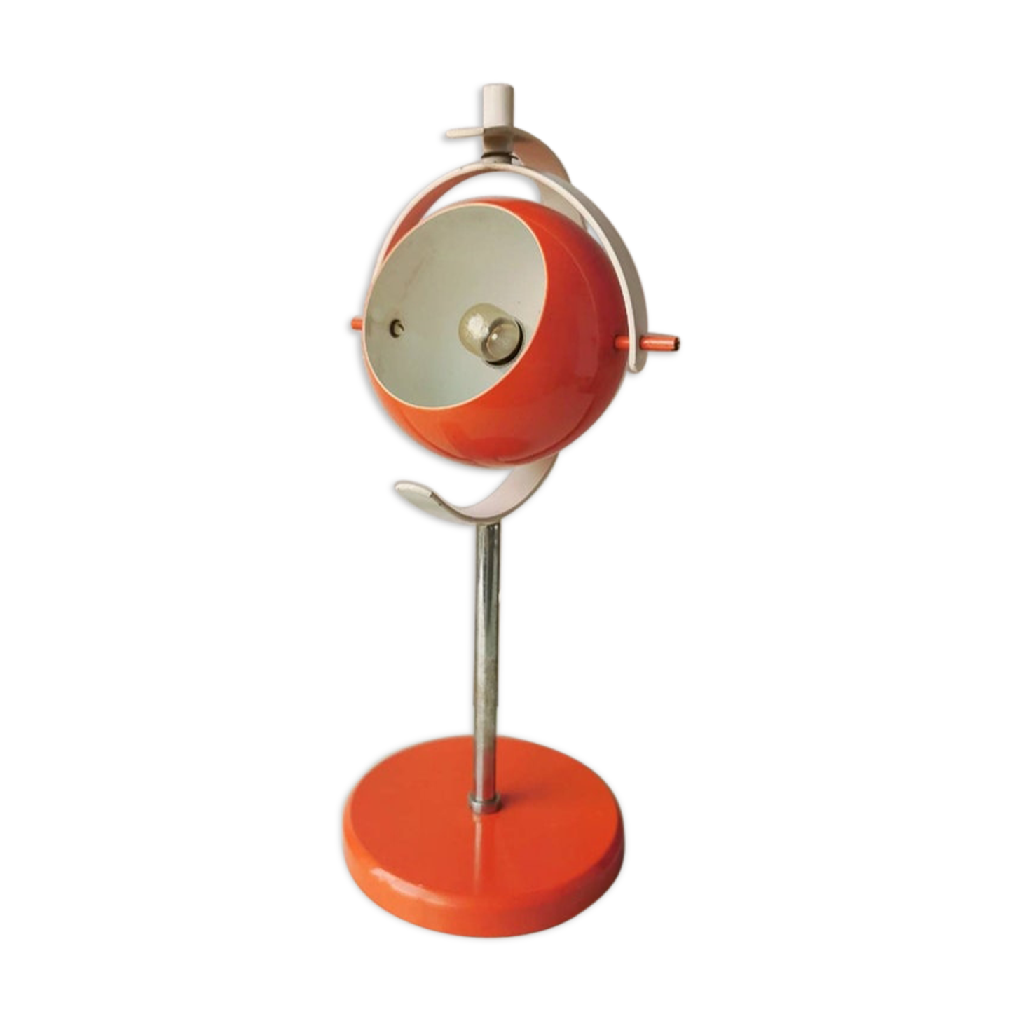 Vintage orange lamp space age, eyeball, 1970