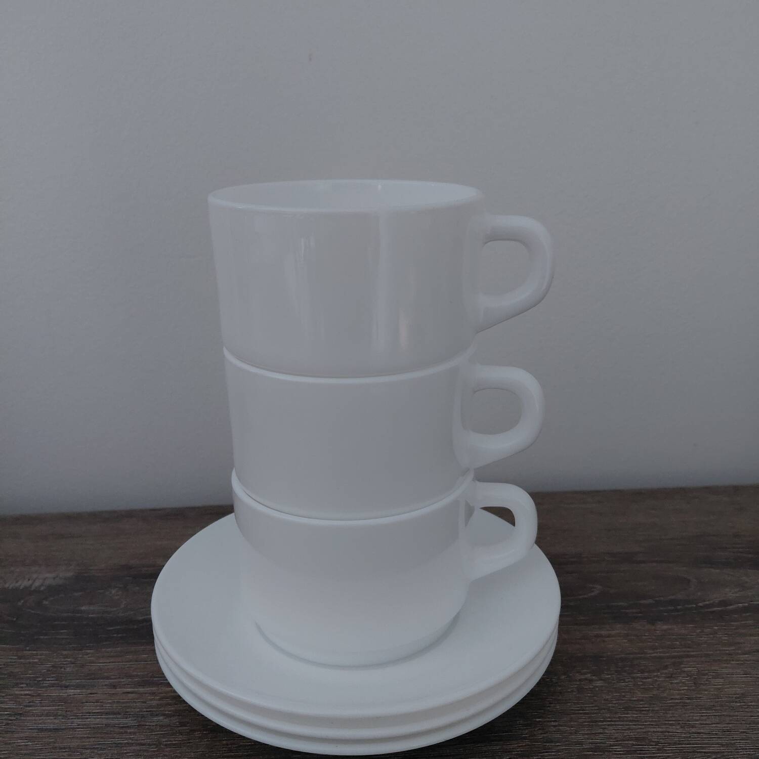 Arcopal - 3 chocolate cups + 3 saucers