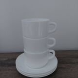 Arcopal - 3 chocolate cups + 3 saucers