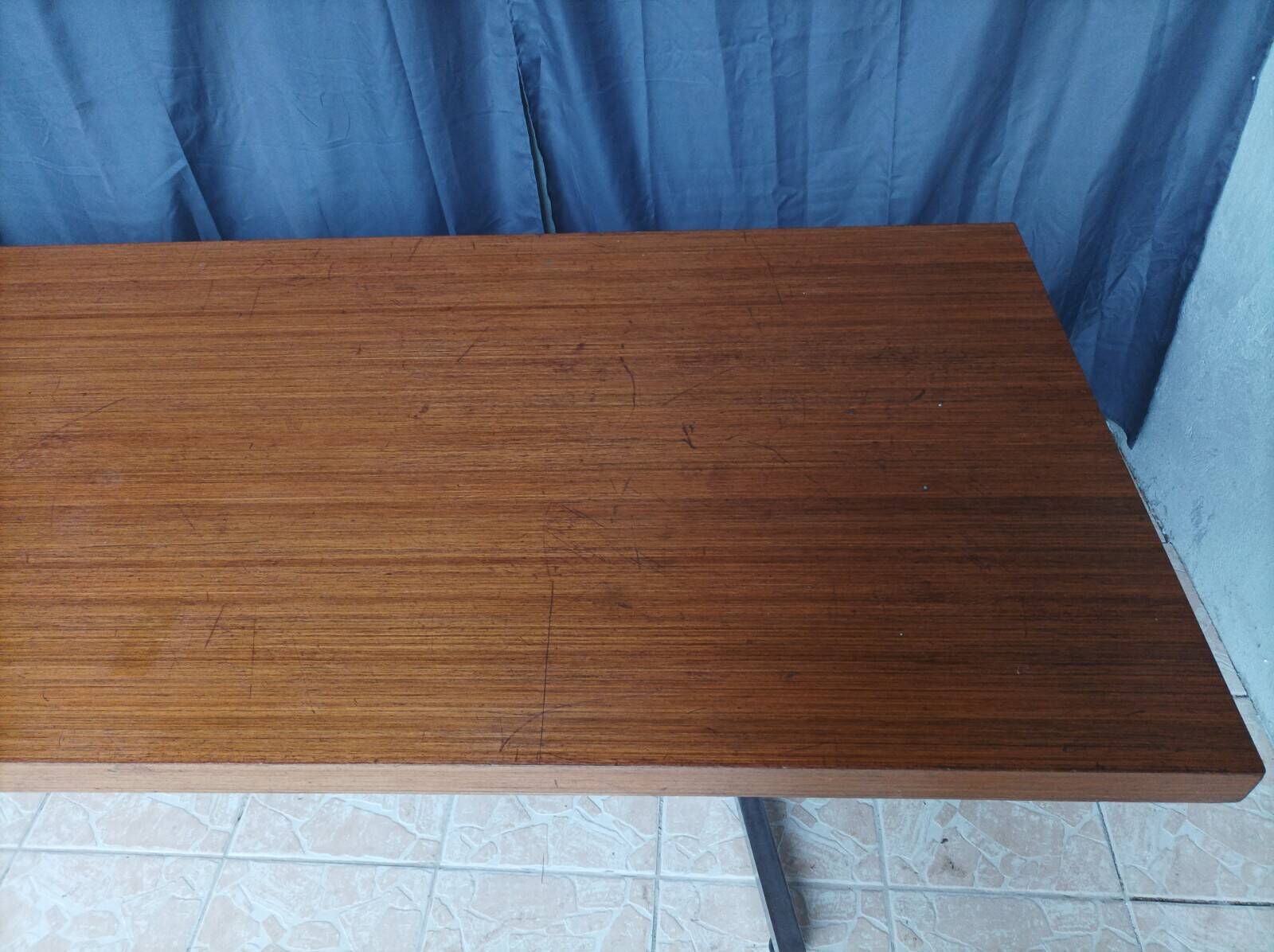 Vintage mahogany desk with chrome metal.