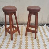 Paire de tabourets de bar vintage