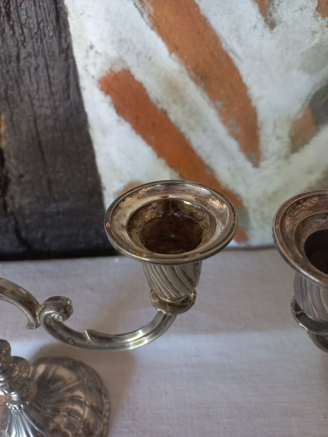 Pair of silver candlesticks