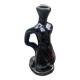 Old Vallauris soliflore vase in pearly black ceramic - female body