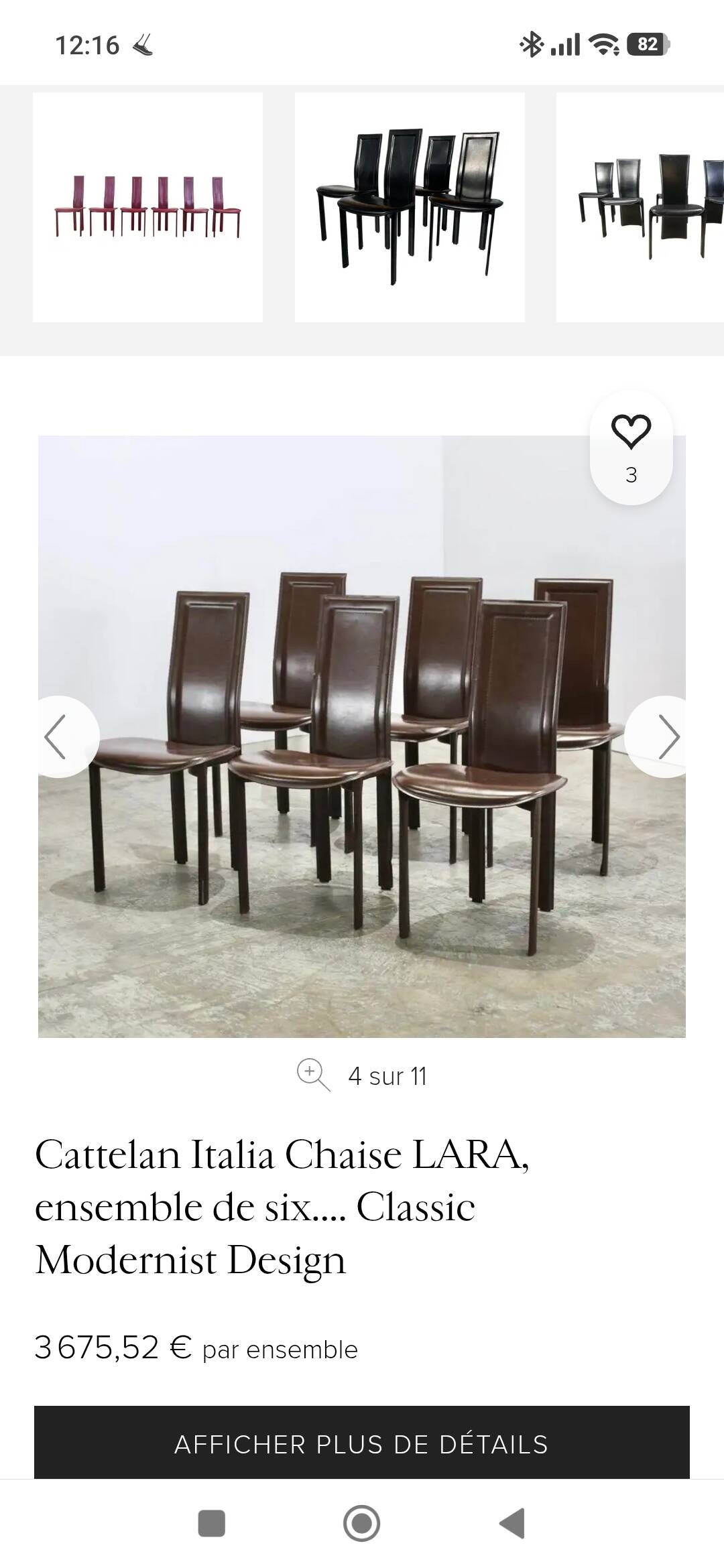 Chaise lara cuir