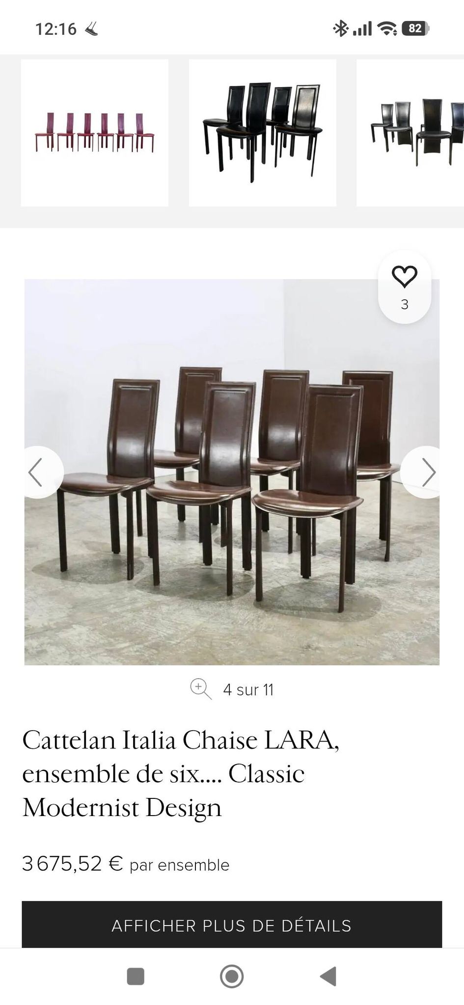 Chaise lara cuir