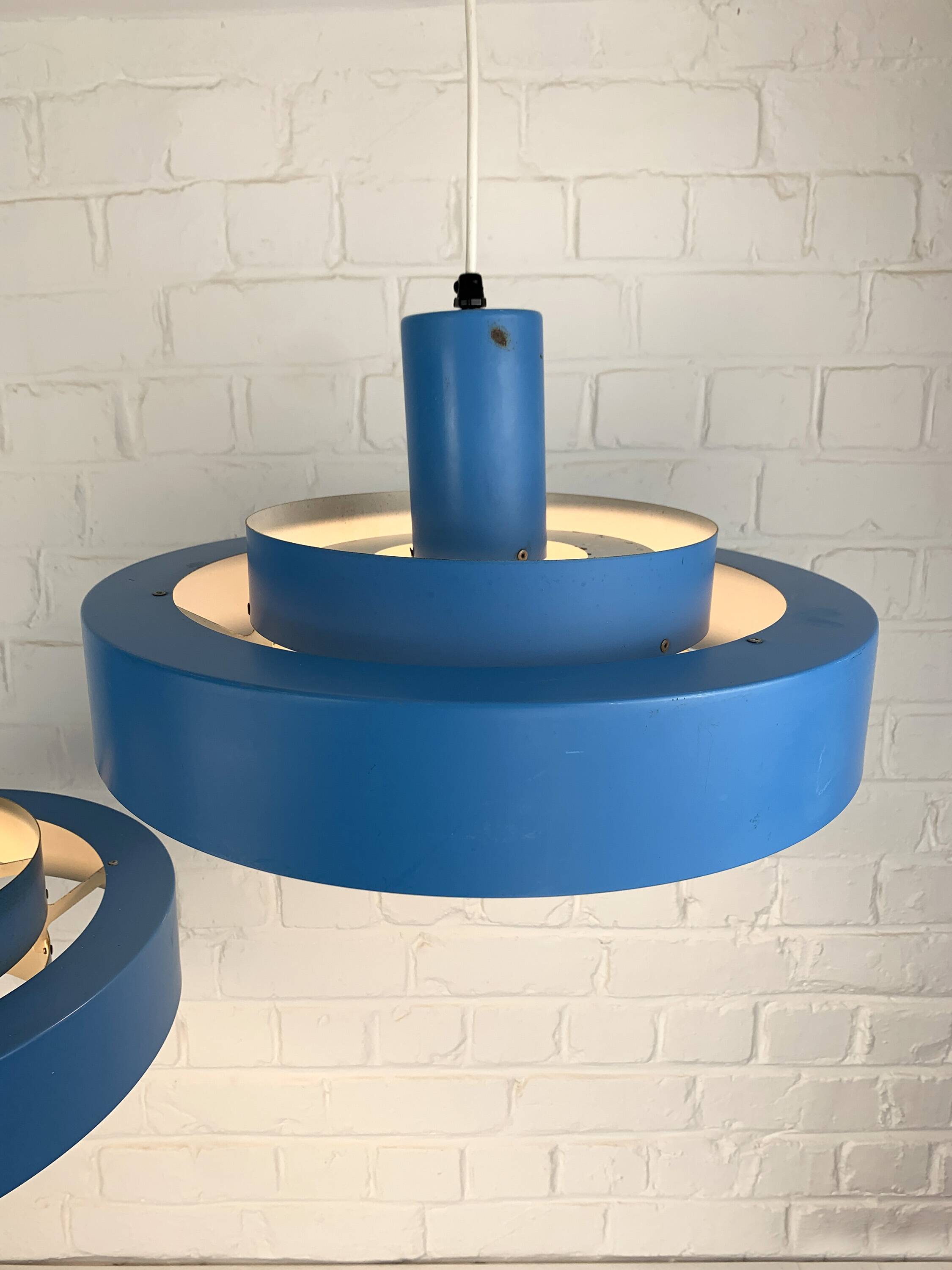 Paire de suspensions Equator bleues par Jo Hammerborg pour Fog & Mørup, 1968
