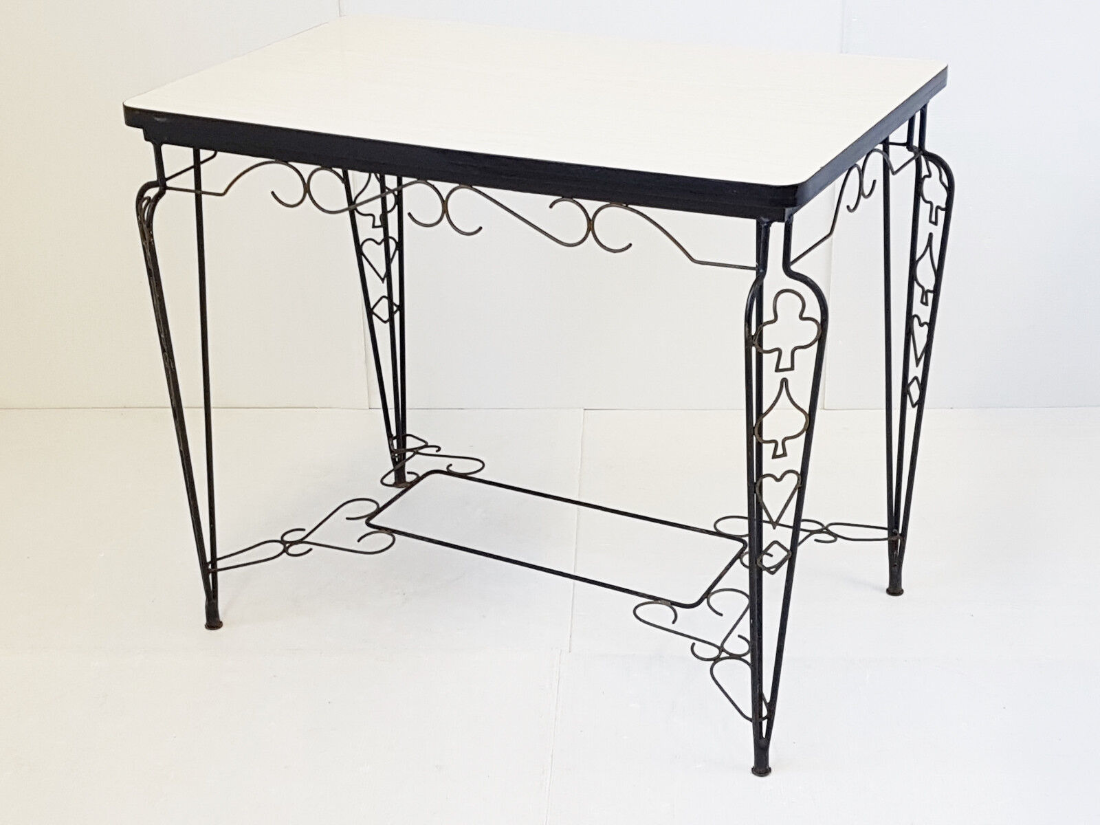 Formica table heart club diamond 1950 vintage 50s rockabilly 50's