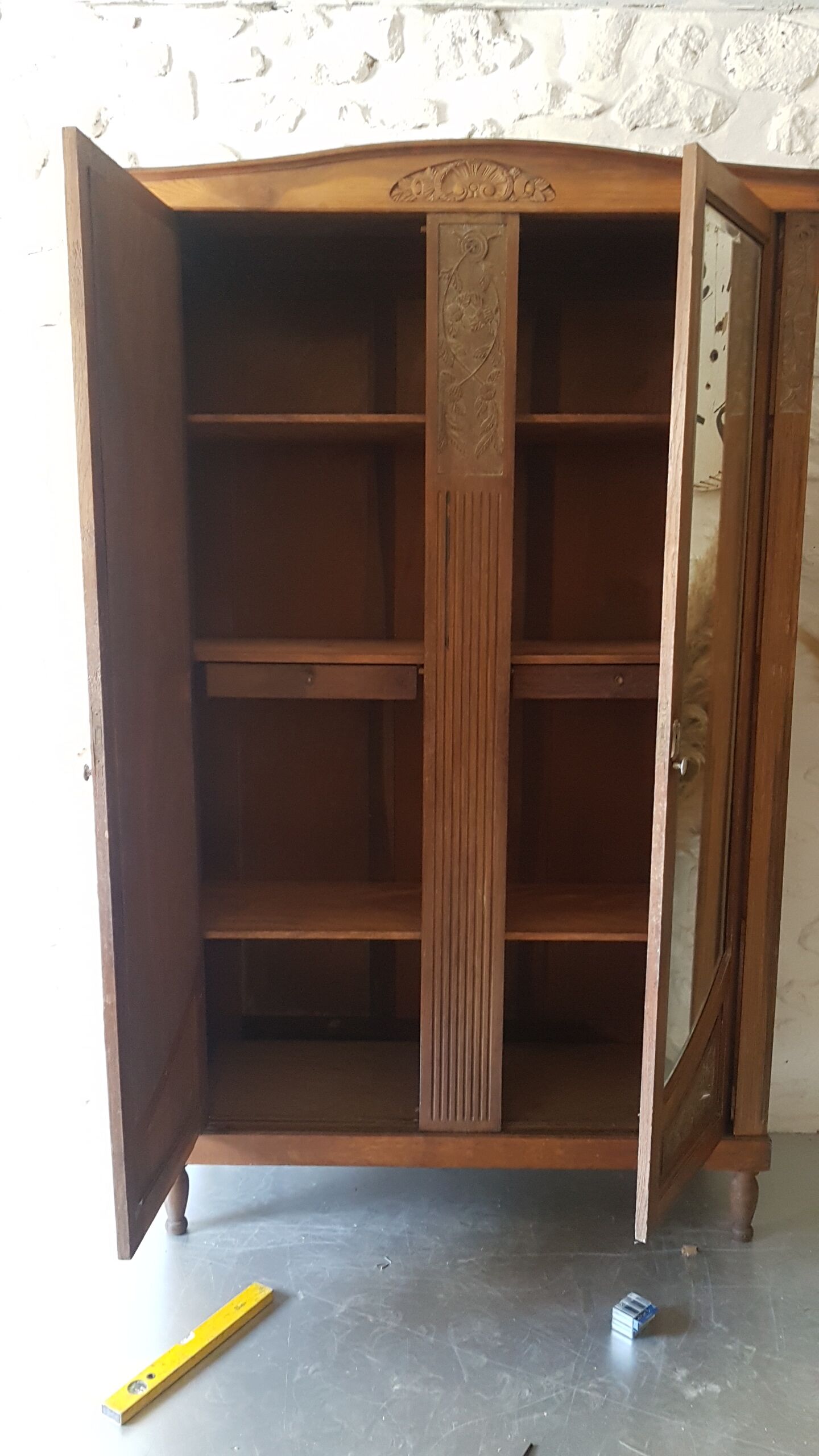 Large wardrobe with glass Deco / mirror