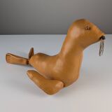 Leather Seal Decorative Sculpture Vintage 1970s