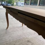 Louis XV extendable dining table from the 18th century, renovated in solid oak, 315cm