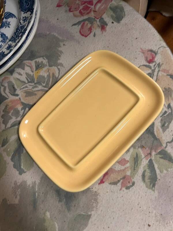 Yellow butter dish