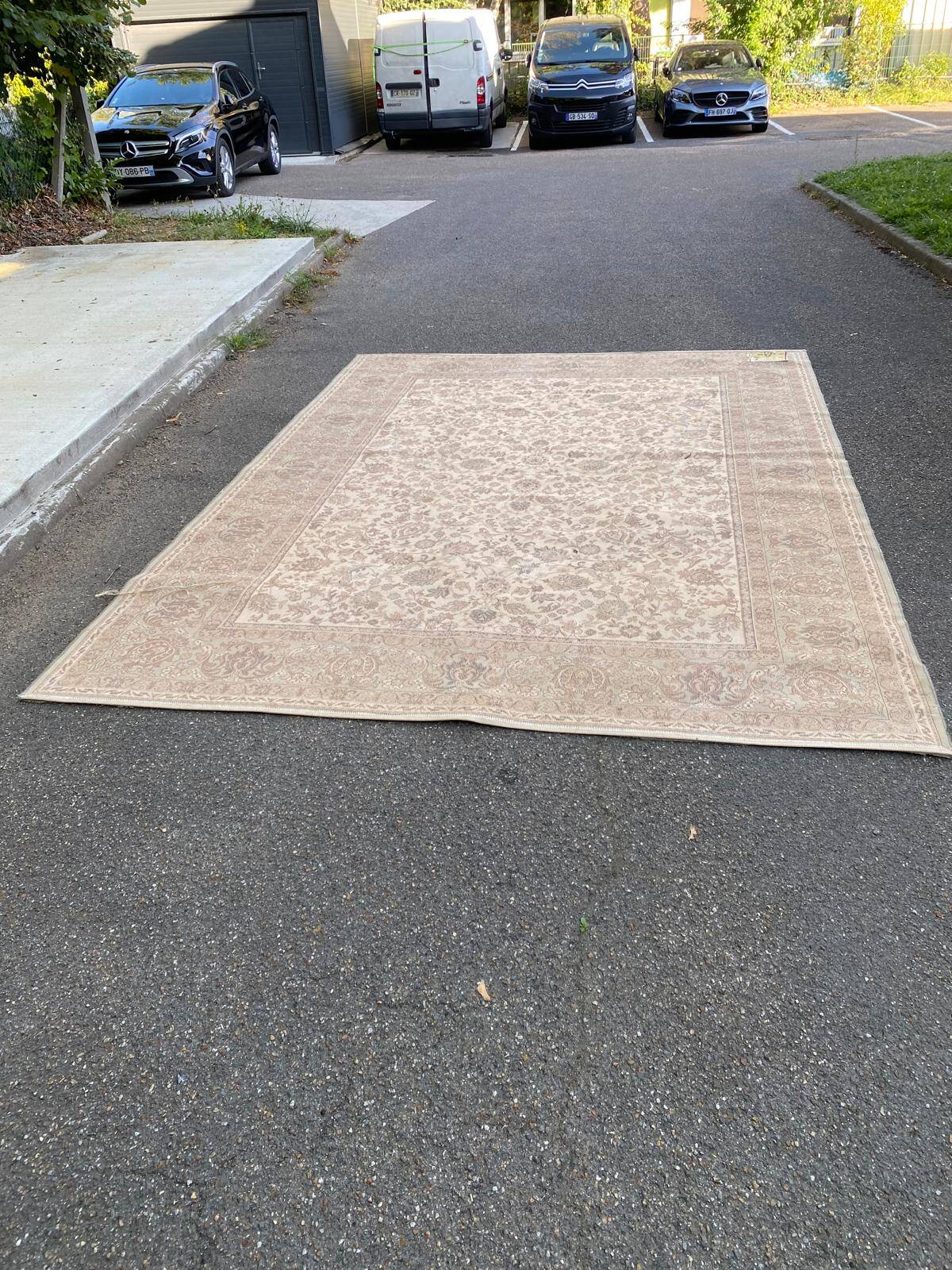 Persian rug beige wool flowers Faran Super 250x350cm Saint Maclou