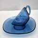 6 vintage cups and saucers vereco blue colour a703