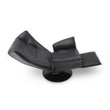 Set of black leather reclining chairs, 1970s.