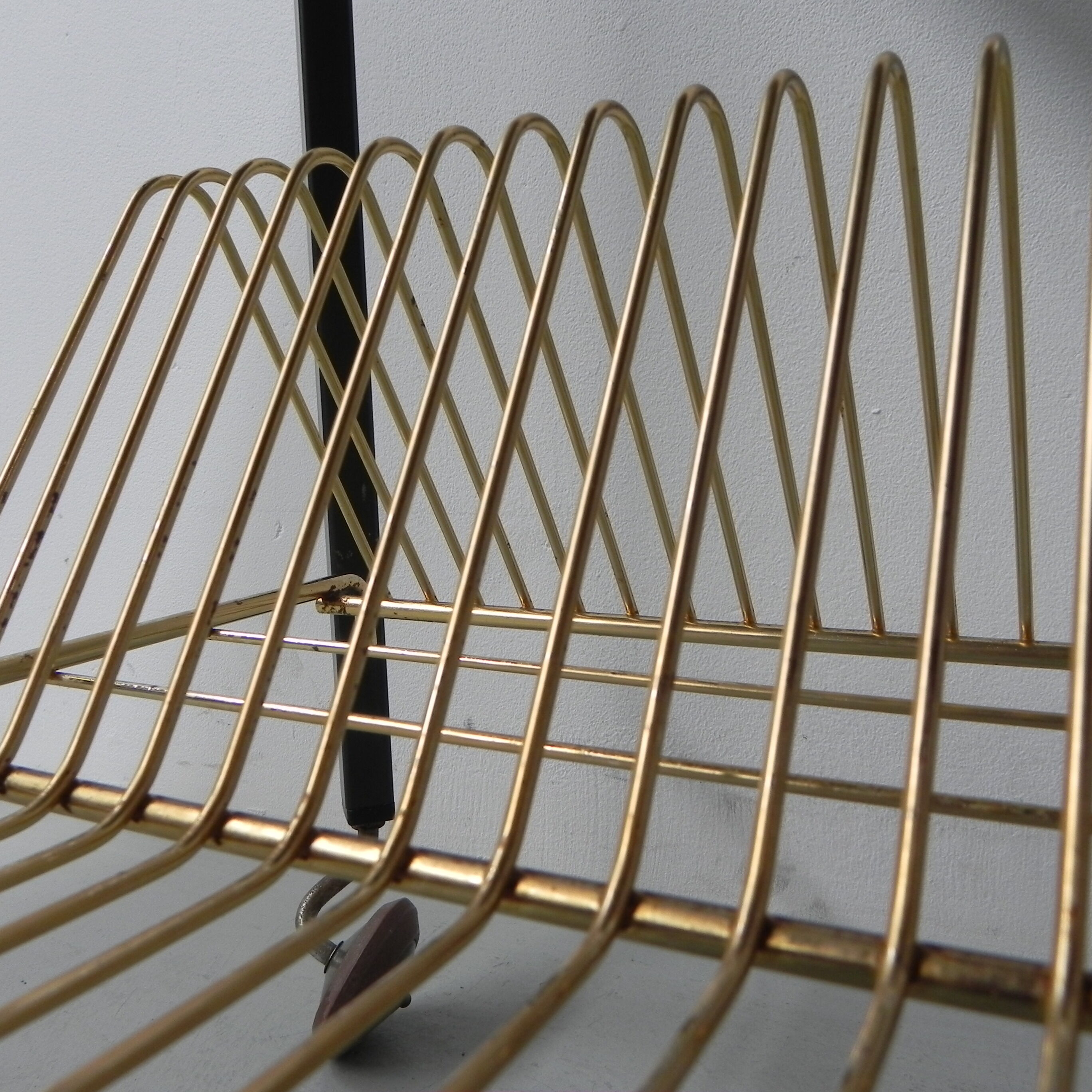 Vintage coffee table on castors with singles rack