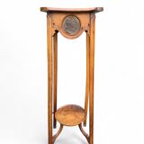 Tall Art Nouveau carved wooden side table