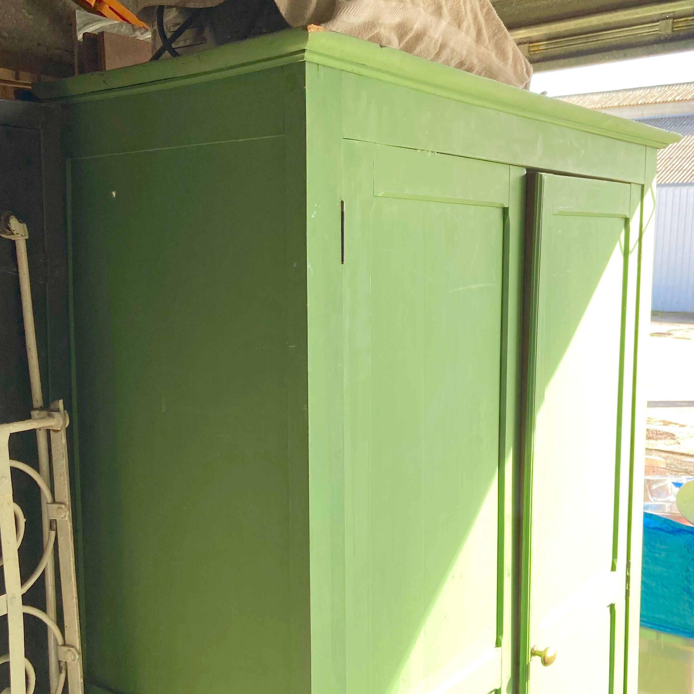 Armoire Parisienne - Rustic storage in jade green wood