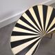 1950s kidney-shaped black and white table, plant table.
