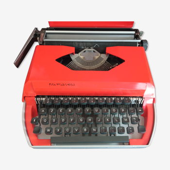 Machine à écrire Primavera Rouge Orangé vintage