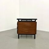 Pierre Guariche desk in teak and lacquered steel