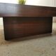 Table basse vintage travertin et bois design 1970