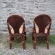 Lot de 2 chaises vintage en rotin avec assise cannage