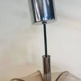 Vintage Paul Secon pendant light, taupe plexi and nylon