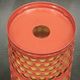 Pair of Red Perforated Metal Space Age Table Lamps, Czechoslovakia, 1970s