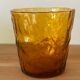 Vintage set of 6 Italian-made glasses, green and amber textured effect