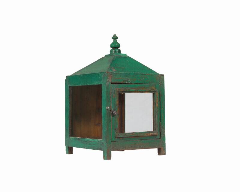 Pointed Temple Showcase Green Patina Piece and Original Patina