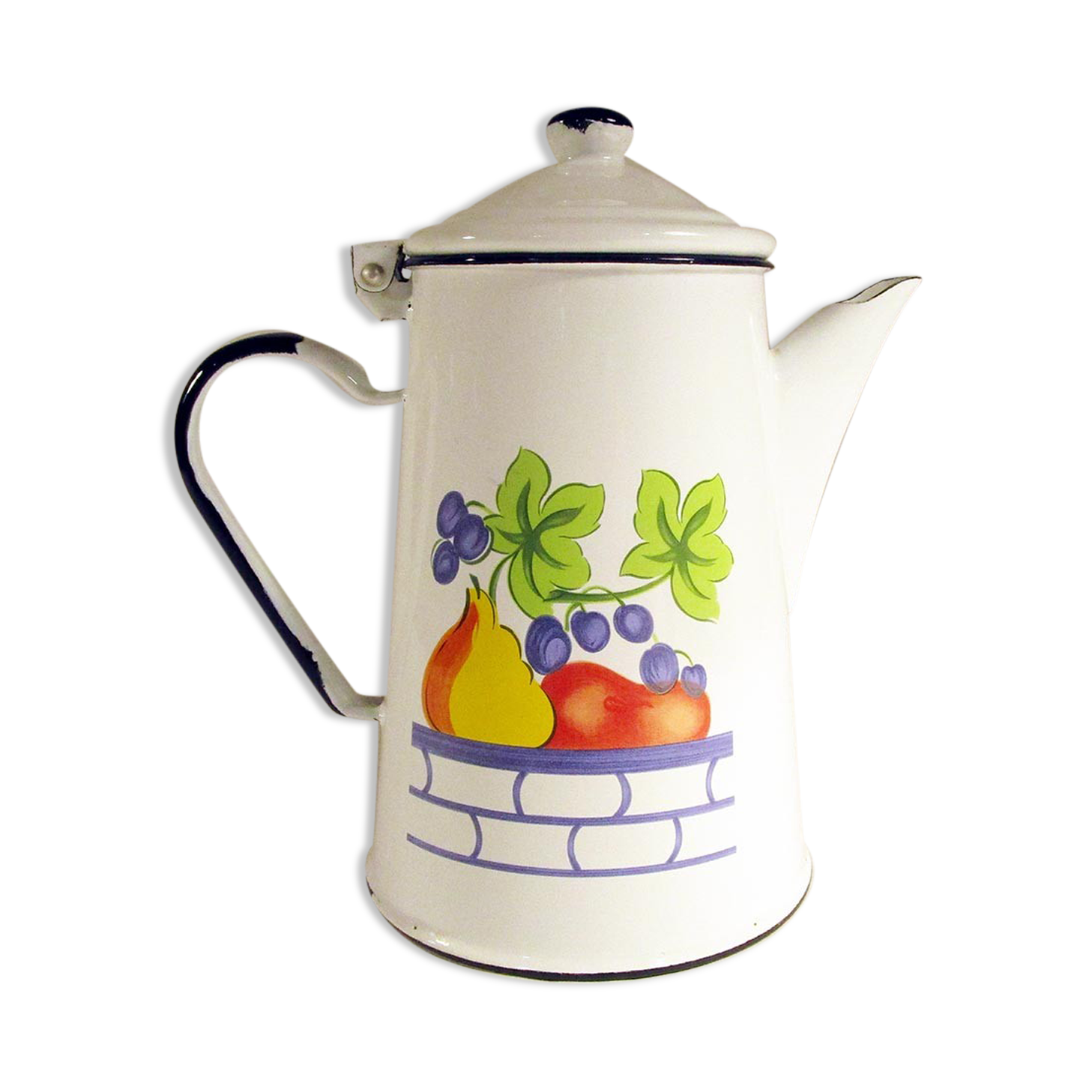 Retro style enamelled coffee maker