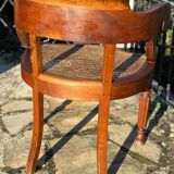Elegant solid walnut office chair circa 1900.