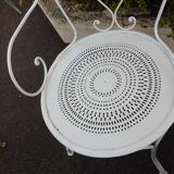 Lot of 4 restored old wrought iron armchairs