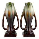 Pair of Art Deco vases – Thulin Faience (attributed) – Belgium – 29cm