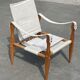 Vintage safari chair 1960s Denmark with canvas minimalist design