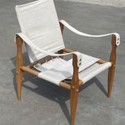 Fauteuil safari vintage 1960 Danemark avec toile design minimaliste