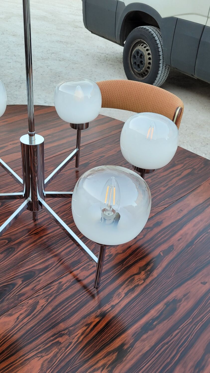 Gaetano Sciolari style designer chandelier, 1970s