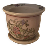 Mini cache-pot en porcelaine de style chinois avec sa soucoupe