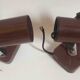 Pair of 70s dark brown adjustable wall lights
