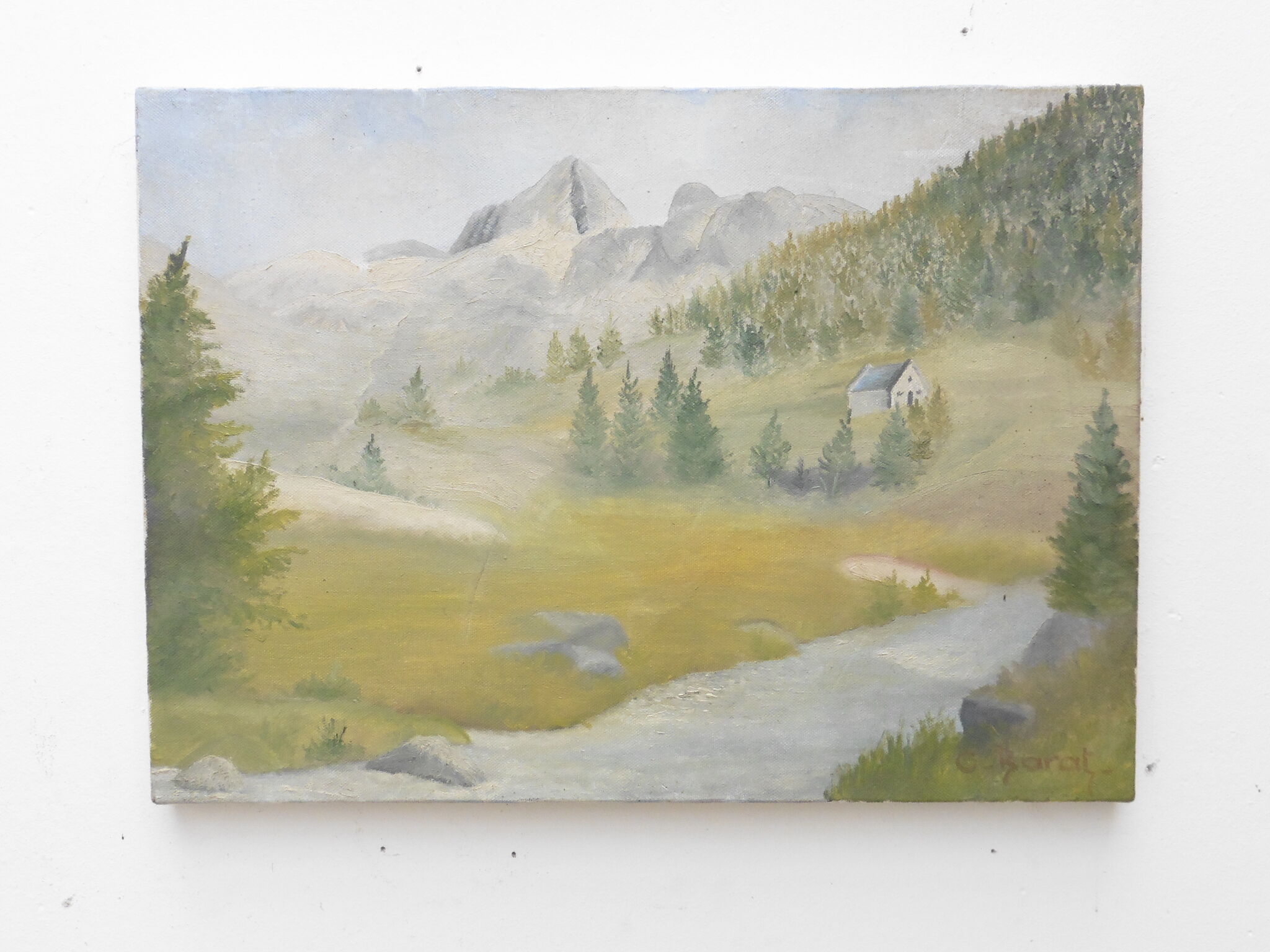 Oil on canvas "Mountain landscape"