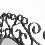 Chaty vallauris black mirror, wrought iron, 1950s