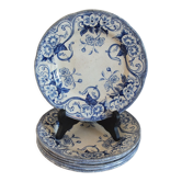 6 Creil and Montereau dessert plates Flora service