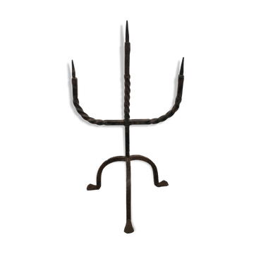 Tripod chandelier brutalist style wrought iron