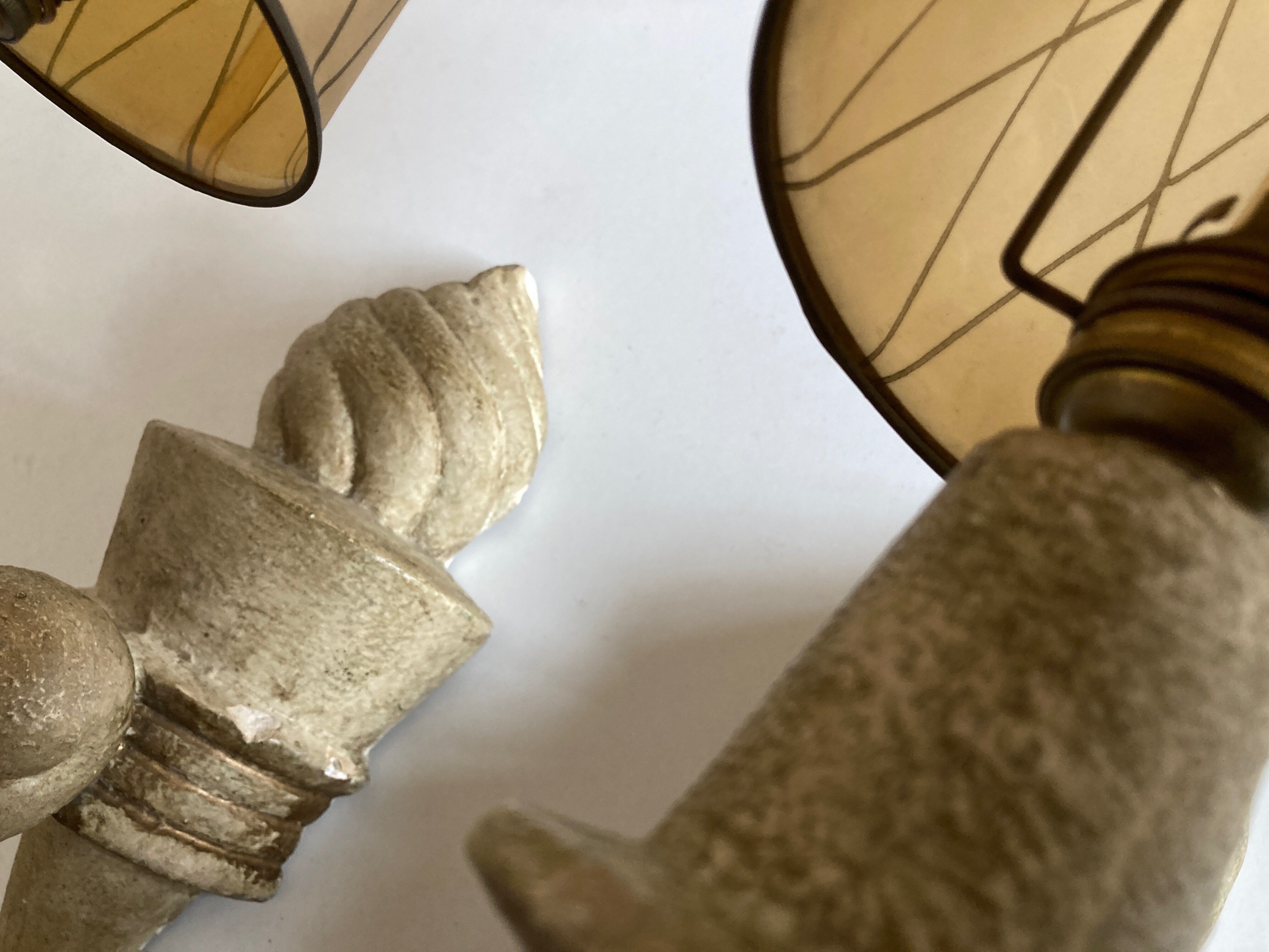 Pair of Arlus torchlight wall light in art deco plaster 1950