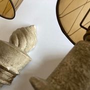 Pair of Arlus torchlight wall light in art deco plaster 1950