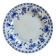 Large round antique plate, blue and white Dresden porcelain.