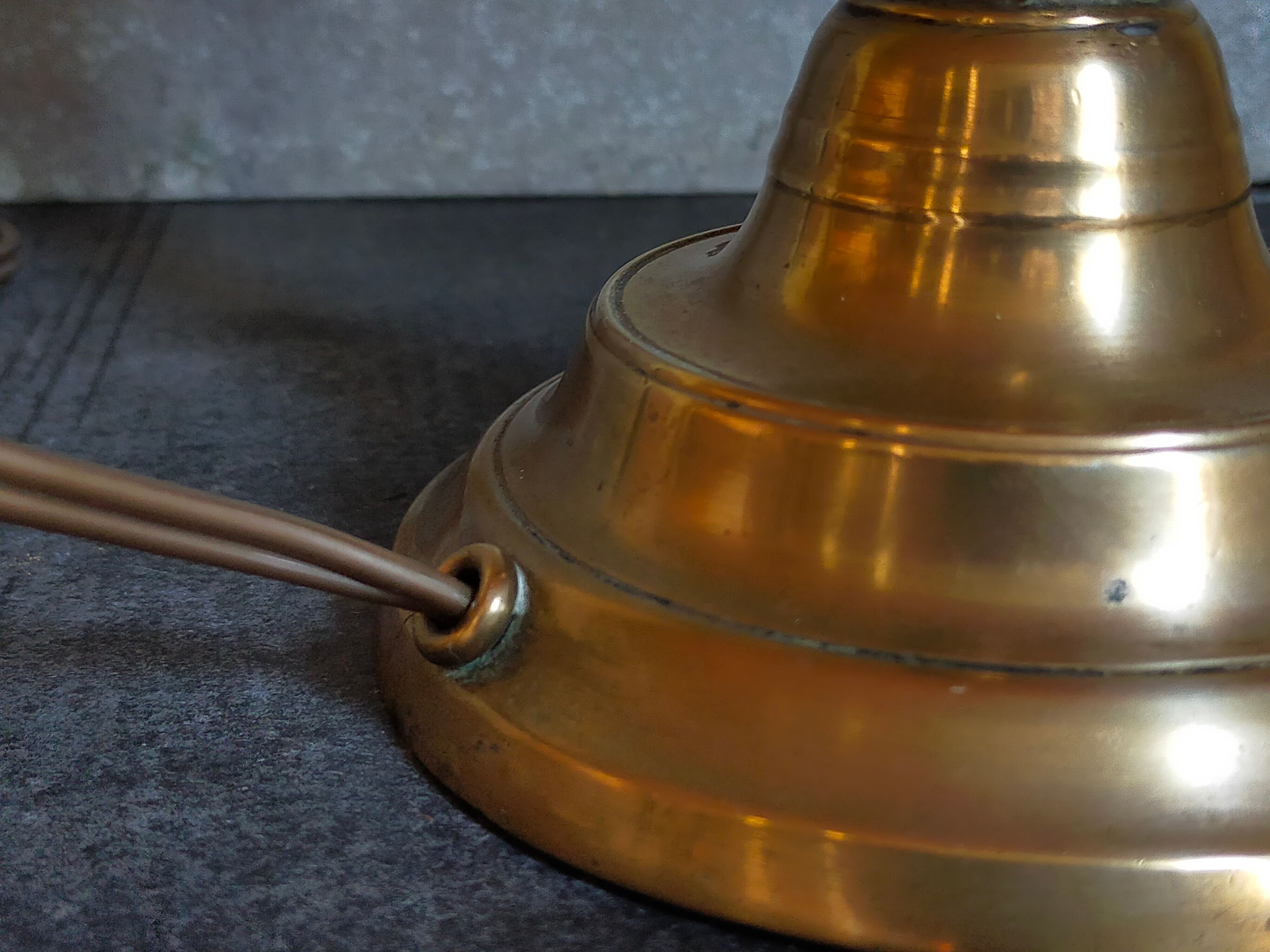 Old solid brass lamp base