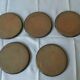 Set of 5 dessert plates in vintage gray blue enamelled stoneware
